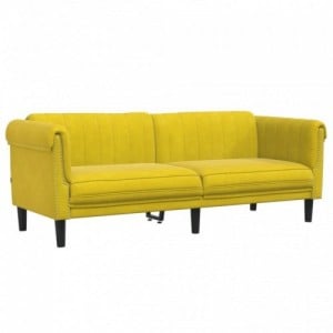Sárga 3 személyes bársony kanapé