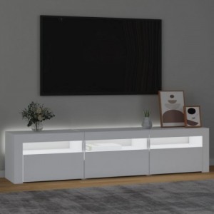 Fehér TV-szekrény LED-lámpákkal 180x35x40 cm