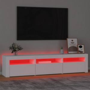 Fehér TV-szekrény LED-lámpákkal 180x35x40 cm