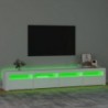 Fehér TV-szekrény LED-lámpákkal 240x35x40 cm