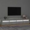 Betonszürke TV-szekrény LED-lámpákkal 240x35x40 cm