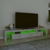 Betonszürke TV-szekrény LED lámpákkal 230x36,5x40 cm