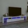 Magasfényű fehér TV-szekrény LED lámpákkal 230x36,5x40 cm