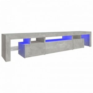 Betonszürke TV-szekrény LED lámpákkal 215x36,5x40 cm