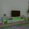 Betonszürke TV-szekrény LED lámpákkal 215x36,5x40 cm