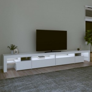 Fehér TV-szekrény LED-lámpákkal 290x36,5x40 cm
