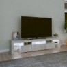 Betonszürke TV-szekrény LED lámpákkal 200x36,5x40 cm