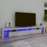 Betonszürke TV-szekrény LED lámpákkal 260x36,5x40 cm