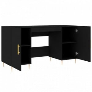 Fekete szerelt fa íróasztal 140x50x75 cm