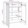 HAMAR sötétszürke tömör fenyőfa cipőszekrény 85 x 40 x 108 cm