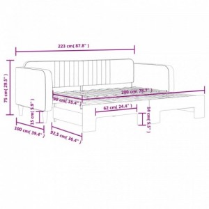 Sötétzöld kihúzható bársony heverő 90 x 200 cm