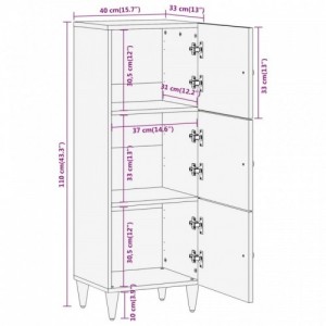 Tömör mangófa magasszekrény 40 x 33 x 110 cm