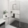 Króm ESG üveg és alumínium zuhanyfal polccal 90 x 195 cm