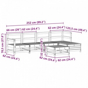 6 részes impregnált fenyőfa kerti ülőgarnitúra