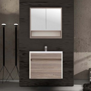 Primo 80 komplett fürdőszoba bútor tükörfényes fehér-rauna szil színben