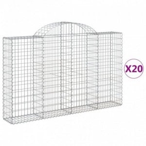 20 db íves horganyzott vas gabion kosár 200x30x120|140 cm