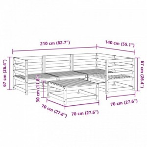 5 részes tömör duglászfenyő kerti kanapészett