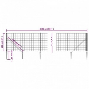 Zöld dróthálós kerítés cövekekkel 1x25 m