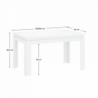 Széthúzható asztal, fehér, 135-184x86 cm, LINDY