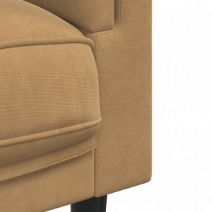 2 személyes barna művelúr kanapé párnával