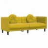 Sárga bársony 3 személyes kanapé párnákkal