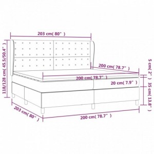 Sötétbarna szövet rugós ágy matraccal 200 x 200 cm