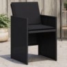 4 db fekete polyrattan kerti szék párnával