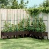 Barna polipropilén rácsos kerti ültetőláda 200 x 160 x 142,5 cm