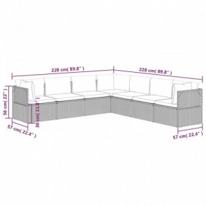 7 részes szürke polyrattan kerti ülőgarnitúra párnákkal