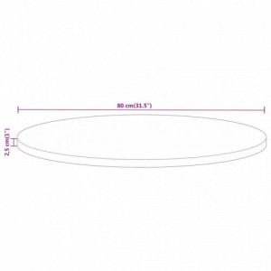 Tömör nyers mangófa kerek asztallap Ø80 x 2,5 cm