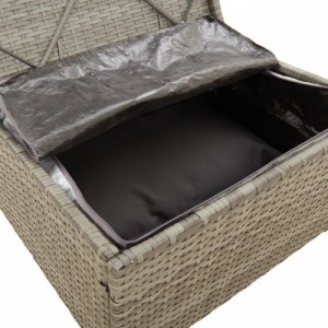 4 db szürke polyrattan kerti középső kanapé 57 x 57 x 56 cm