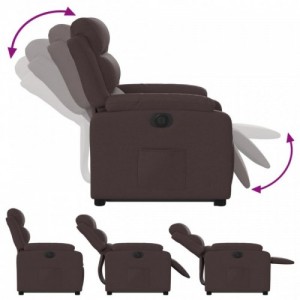 Elektromos felállást segítő sötétbarna szövet dönthető fotel