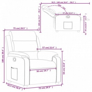 Krémszínű műbőr dönthető fotel