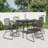 4 db fekete PVC rattan kerti szék 58 x 59 x 85,5 cm