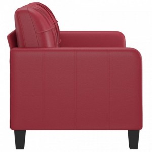 2 személyes bordó színű műbőr kanapé 140 cm