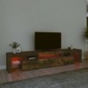 Füstös tölgyszínű TV-szekrény LED-világítással 215x36,5x40 cm