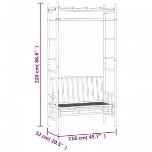 Bambusz kerti pad pergolával 116 cm