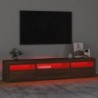 Barna tölgyszínű TV-szekrény LED-lámpákkal 195x35x40 cm