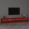 Barna tölgyszínű TV-szekrény LED-lámpákkal 270x35x40 cm