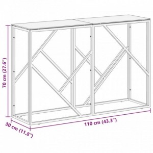 Ezüstszínű rozsdamentes acél és edzett üveg tálalóasztal