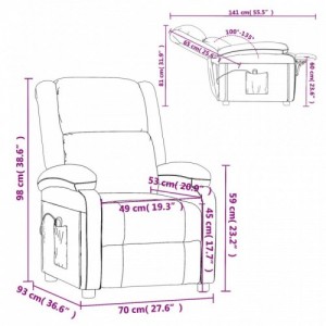 Barna műbőr elektromos dönthető fotel