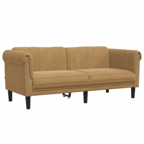 2 személyes barna művelúr kanapé