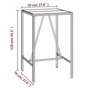 5 részes fekete polyrattan kerti bárszett párnával