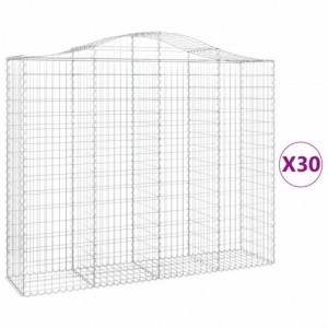 30 db íves horganyzott vas gabion kosár 200x50x160|180 cm