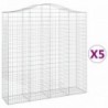 5 db íves horganyzott vas gabion kosár 200x50x200|220 cm