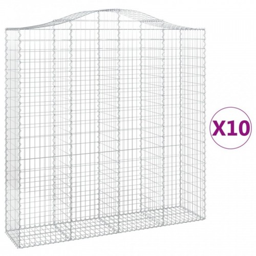 10 db íves horganyzott vas gabion kosár 200x50x200|220 cm