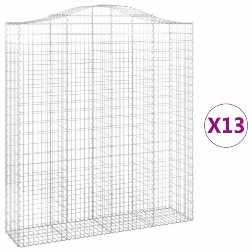 13 db íves horganyzott vas gabion kosár 200x50x220|240 cm