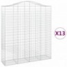 13 db íves horganyzott vas gabion kosár 200x50x220|240 cm