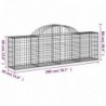 25 db íves horganyzott vas gabion kosár 200x30x60|80 cm