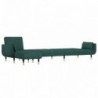 Zöld L-alakú bársony kanapéágy 275x140x70 cm